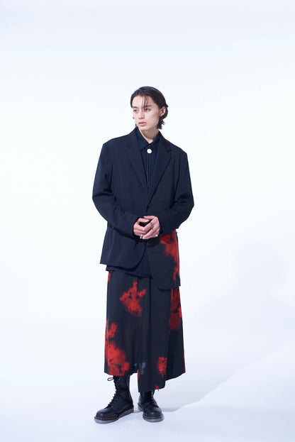 FLAMES PATTERN WAIST-STRING GATHERED SKIRT