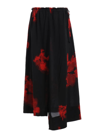FLAMES PATTERN WAIST-STRING GATHERED SKIRT
