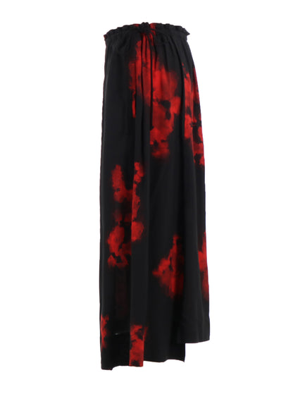 FLAMES PATTERN WAIST-STRING GATHERED SKIRT