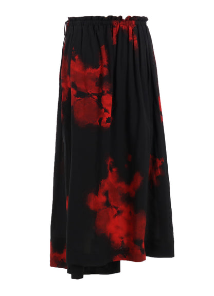 FLAMES PATTERN WAIST-STRING GATHERED SKIRT