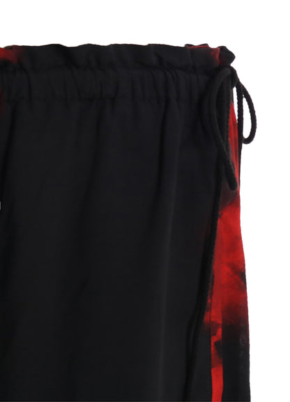 FLAMES PATTERN WAIST-STRING GATHERED SKIRT
