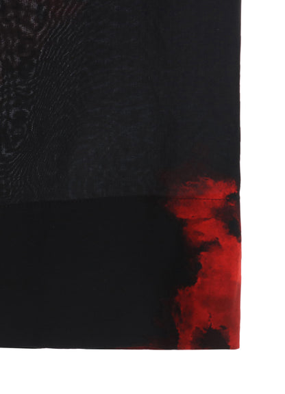 FLAMES PATTERN WAIST-STRING GATHERED SKIRT