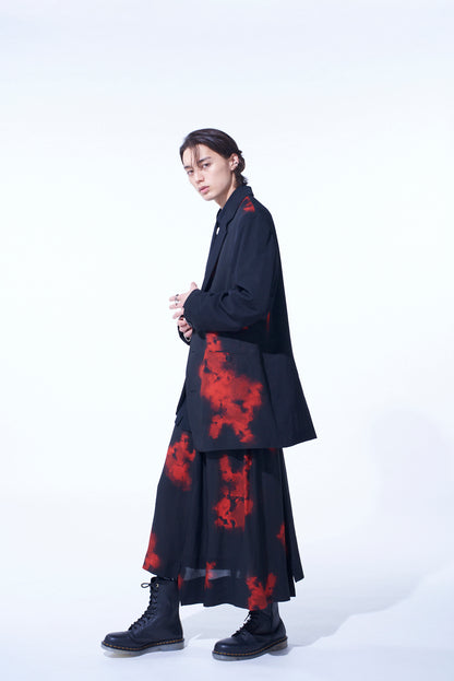 FLAMES PATTERN WAIST-STRING GATHERED SKIRT
