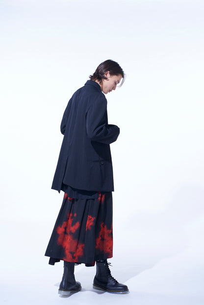 FLAMES PATTERN WAIST-STRING GATHERED SKIRT