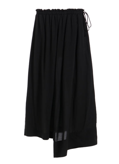 "BLUE CARNATION" COLLAGE PRINTED WAIST-STRING GATHERED SKIRT