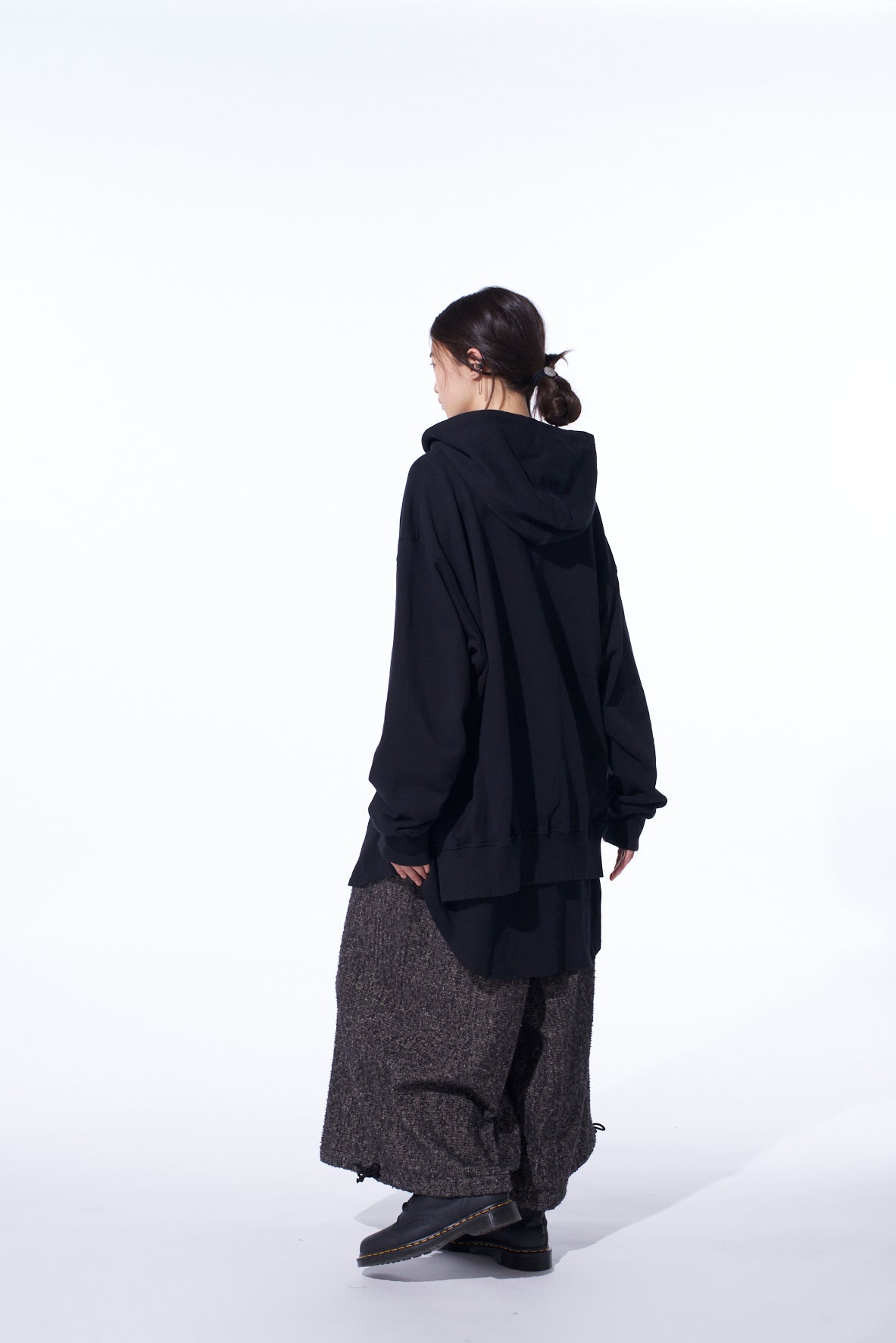 FRENCH TERRY ASYMMETRICAL ZIP-UP HOODIE