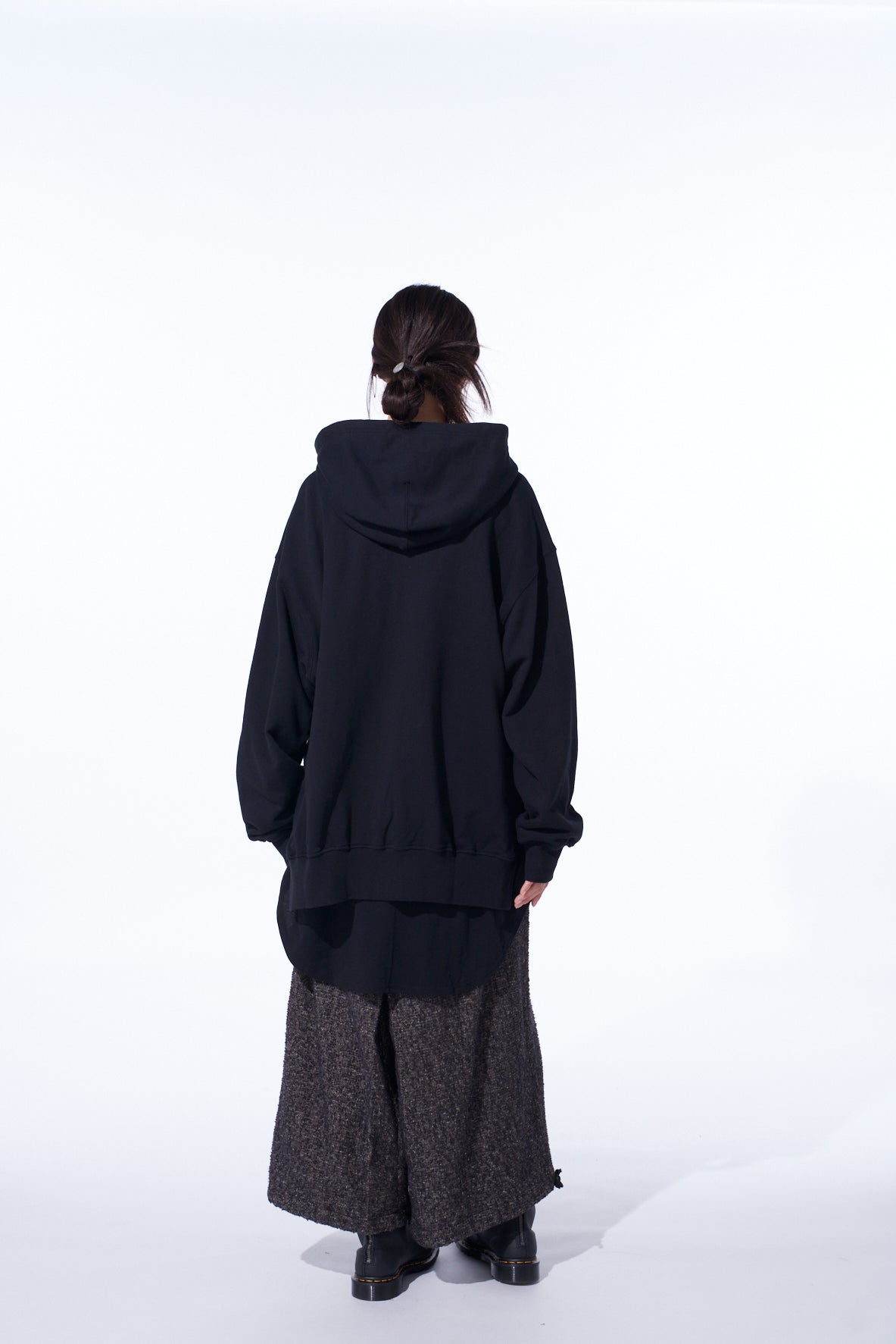 FRENCH TERRY ASYMMETRICAL ZIP-UP HOODIE