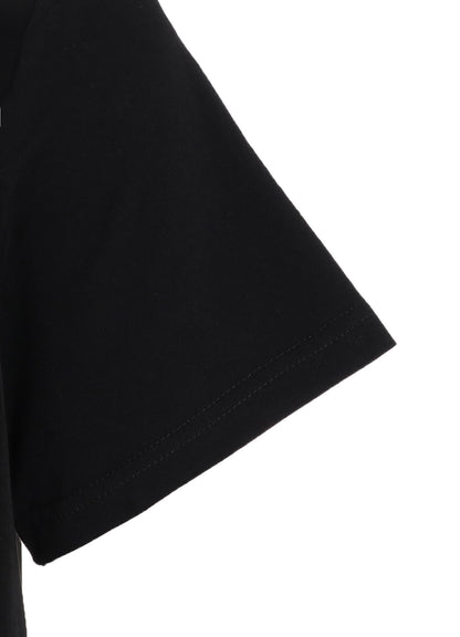 SOFT JERSEY+CREPE de CHINE POCKET SIde SLIT KNOT T-SHIRT