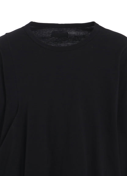 COTTON JERSEY FABRIC SWITCH L/S DRAPED T-SHIRT
