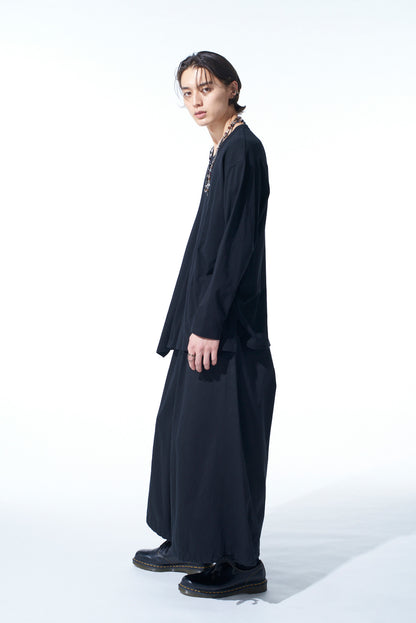 COTTON JERSEY FABRIC SWITCH L/S DRAPED T-SHIRT