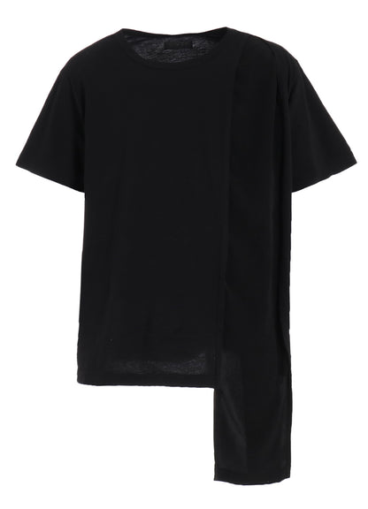 SOFT JERSEY+CREPE de CHINE ASYMMETRICAL T-SHIRT