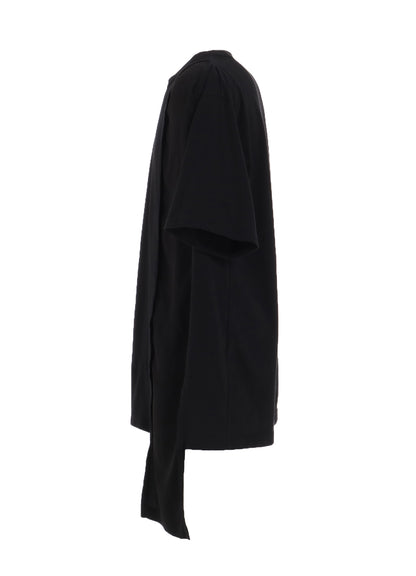 SOFT JERSEY+CREPE de CHINE ASYMMETRICAL T-SHIRT