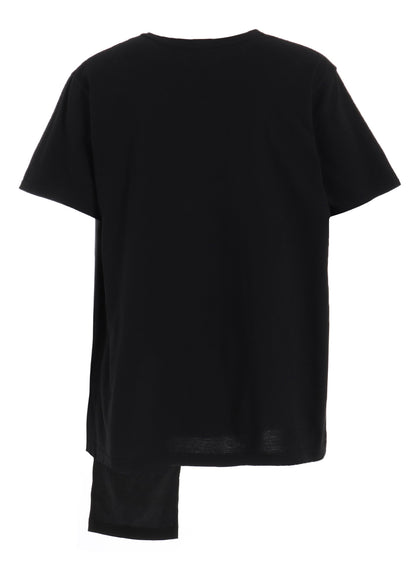 SOFT JERSEY+CREPE de CHINE ASYMMETRICAL T-SHIRT