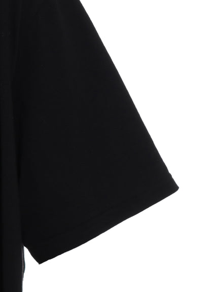 SOFT JERSEY+CREPE de CHINE ASYMMETRICAL T-SHIRT