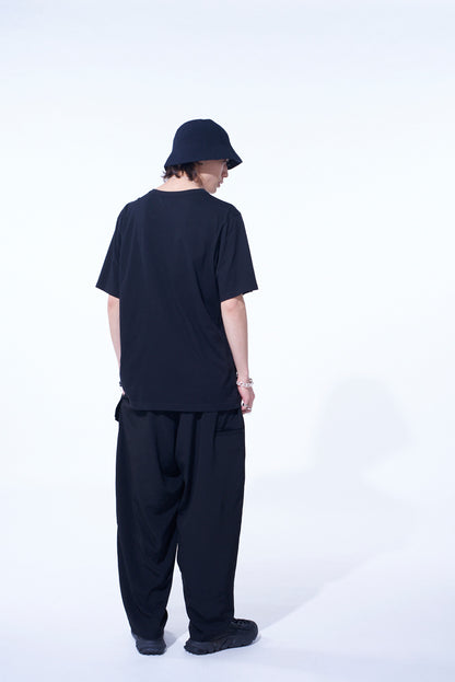SOFT JERSEY+CREPE de CHINE ASYMMETRICAL T-SHIRT