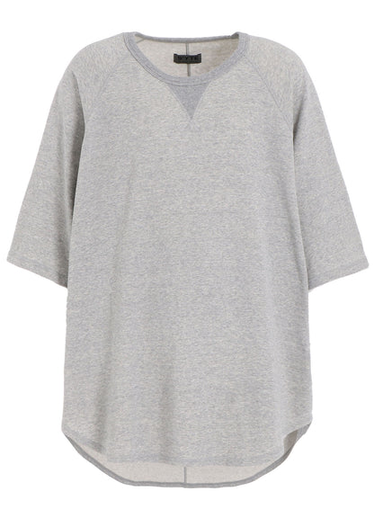 COTTON GAUZE BACK CENTER STITCH OVERSIZED RAGLAN SLEEVE T-SHIRT