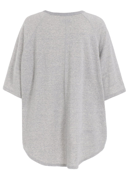 COTTON GAUZE BACK CENTER STITCH OVERSIZED RAGLAN SLEEVE T-SHIRT