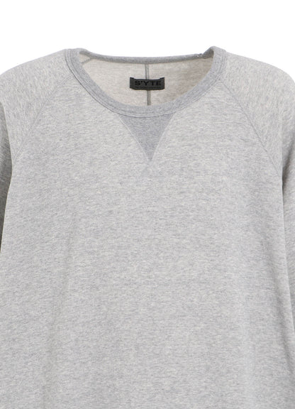 COTTON GAUZE BACK CENTER STITCH OVERSIZED RAGLAN SLEEVE T-SHIRT