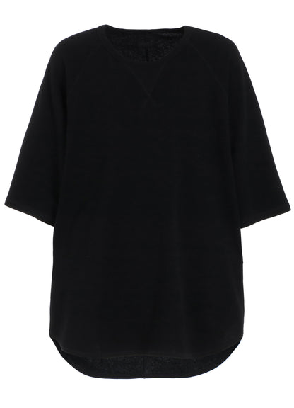 COTTON GAUZE BACK CENTER STITCH OVERSIZED RAGLAN SLEEVE T-SHIRT