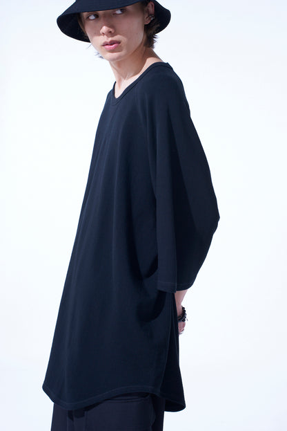 COTTON GAUZE BACK CENTER STITCH OVERSIZED RAGLAN SLEEVE T-SHIRT