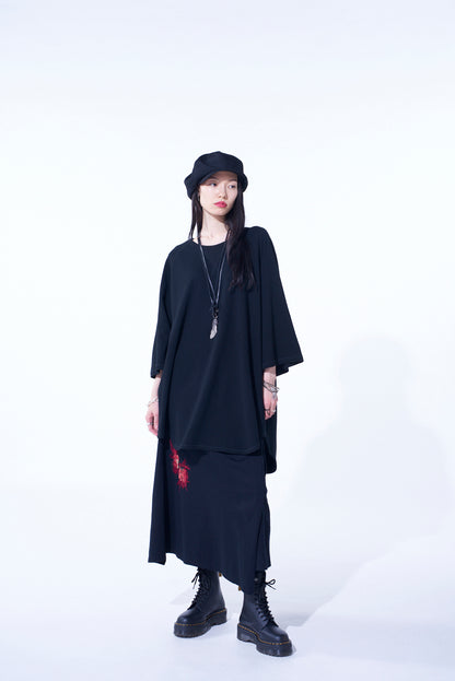 COTTON GAUZE BACK CENTER STITCH OVERSIZED RAGLAN SLEEVE T-SHIRT