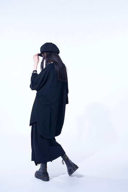 COTTON GAUZE BACK CENTER STITCH OVERSIZED RAGLAN SLEEVE T-SHIRT