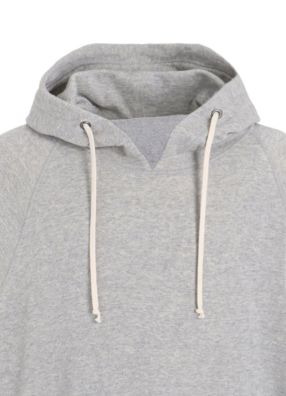 COTTON GAUZE SHORT-SLEEVED BIG HOODIE WITH SIDE ZIPPERS
