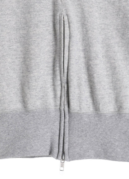 COTTON GAUZE SHORT-SLEEVED BIG HOODIE WITH SIDE ZIPPERS