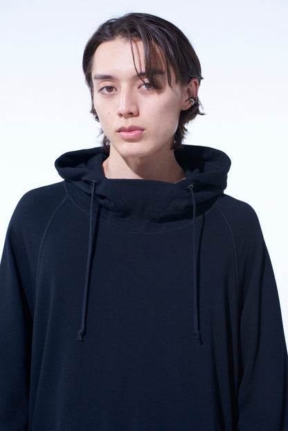 COTTON GAUZE SHORT-SLEEVED BIG HOODIE WITH SIDE ZIPPERS
