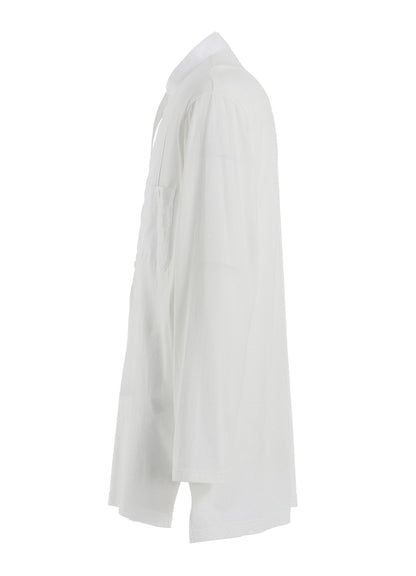 WOVEN AND JERSEY COMBINATIONS STAND COLLAR HENLEY NECK PULLOVER