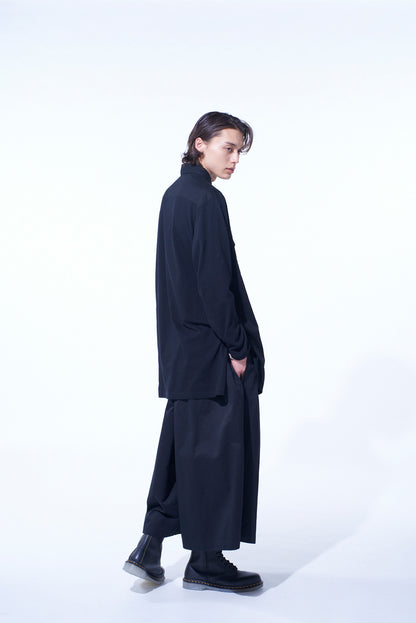 WOVEN AND JERSEY COMBINATION REGULAR COLLAR SHIRT