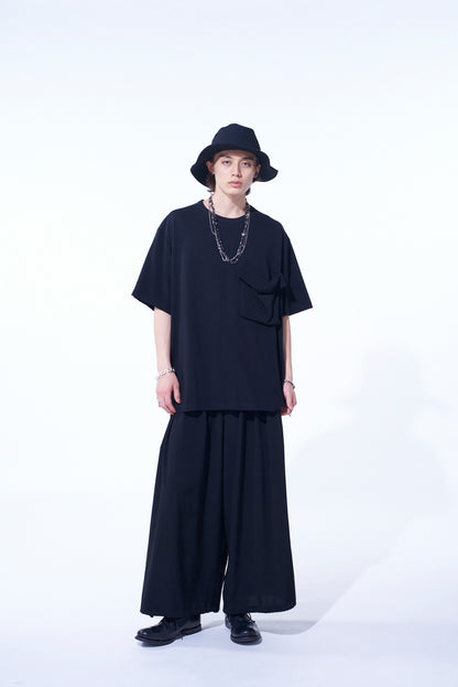 SOFT JERSEY+CREPE de CHINE POCKET T-SHIRT
