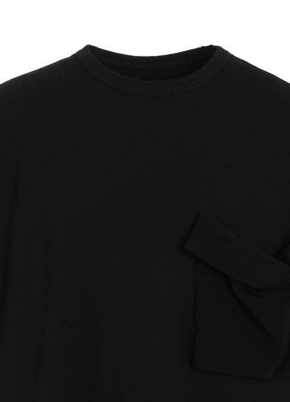 SOFT JERSEY+CREPE de CHINE POCKET T-SHIRT