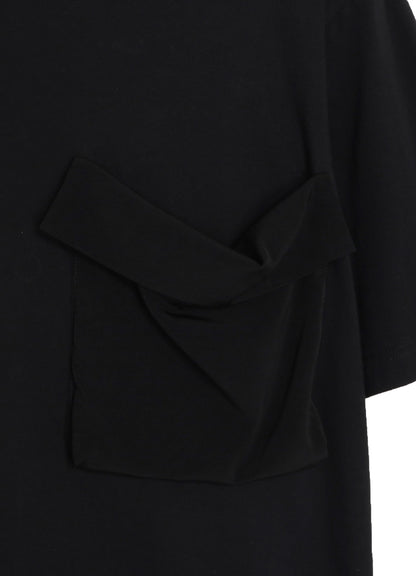 SOFT JERSEY+CREPE de CHINE POCKET T-SHIRT