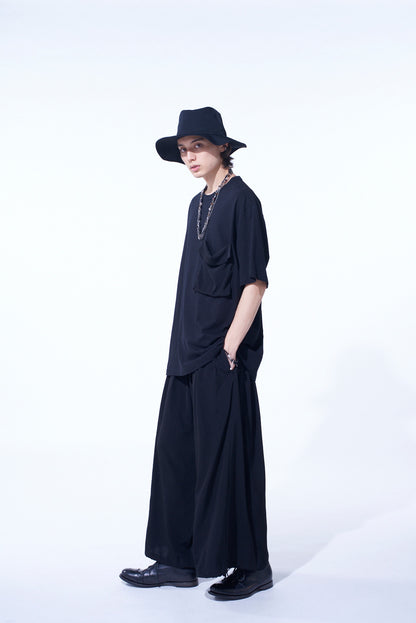 SOFT JERSEY+CREPE de CHINE POCKET T-SHIRT
