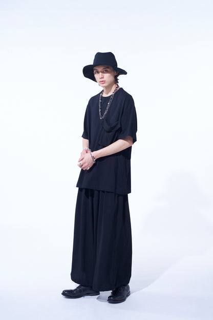 SOFT JERSEY+CREPE de CHINE POCKET T-SHIRT