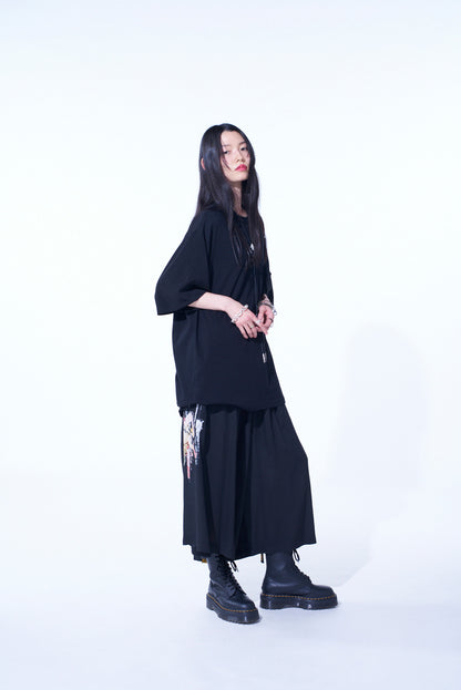 SOFT JERSEY+CREPE de CHINE POCKET T-SHIRT