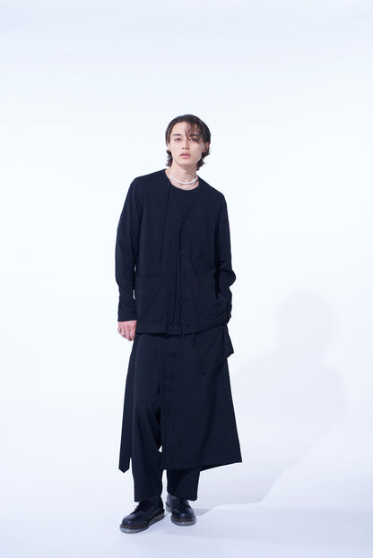 SOFT JERSEY FLAP BINdeR V-NECK CARDIGAN