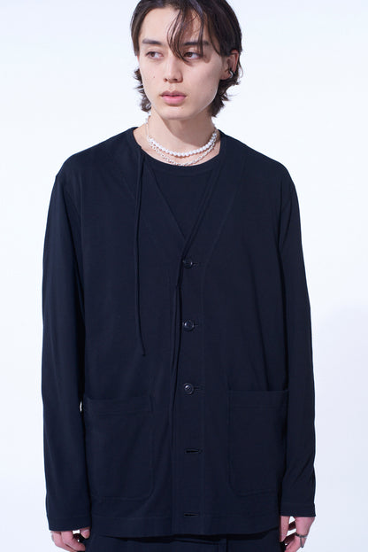 SOFT JERSEY FLAP BINdeR V-NECK CARDIGAN