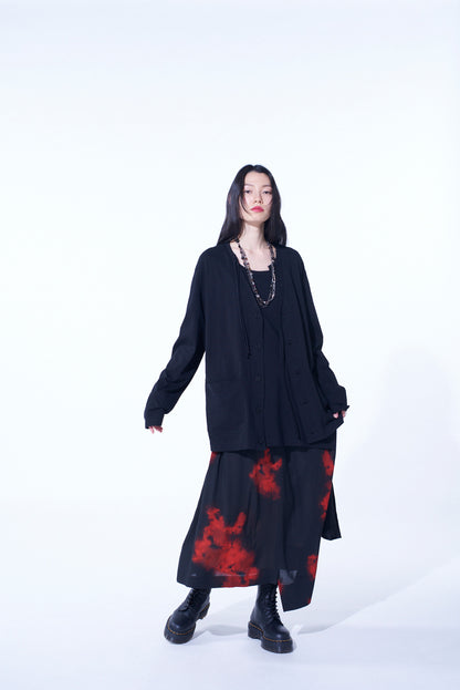 SOFT JERSEY FLAP BINdeR V-NECK CARDIGAN