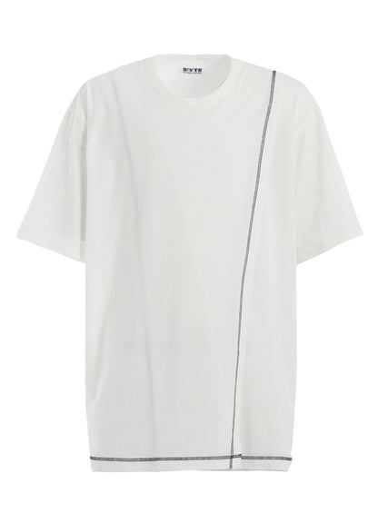 SOFT JERSEY COLOR STITCH LAYERED T-SHIRT