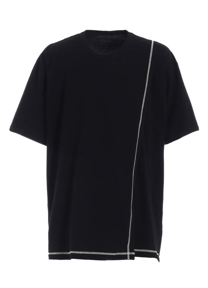 SOFT JERSEY COLOR STITCH LAYERED T-SHIRT