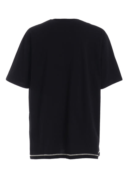 SOFT JERSEY COLOR STITCH LAYERED T-SHIRT