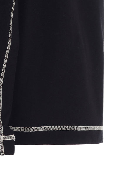 SOFT JERSEY COLOR STITCH LAYERED T-SHIRT