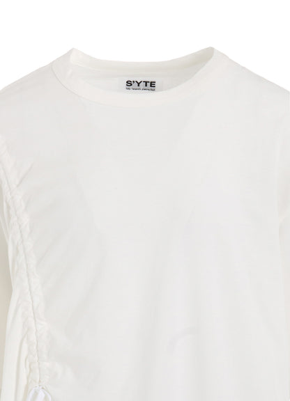 SOFT JERSEY T-SHIRT WITH GATHERED STRINGS