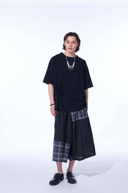 SOFT JERSEY T-SHIRT WITH GATHERED STRINGS