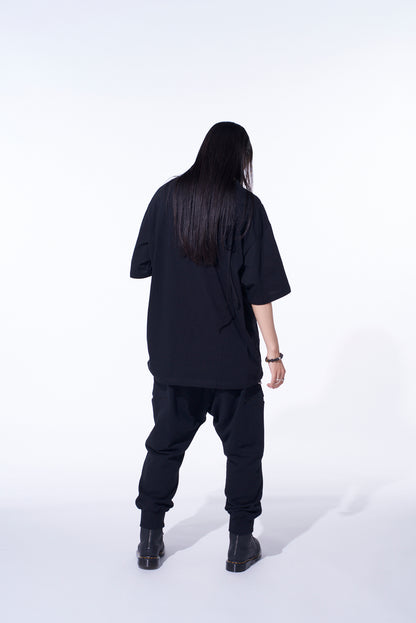 SOFT JERSEY T-SHIRT WITH GATHERED STRINGS