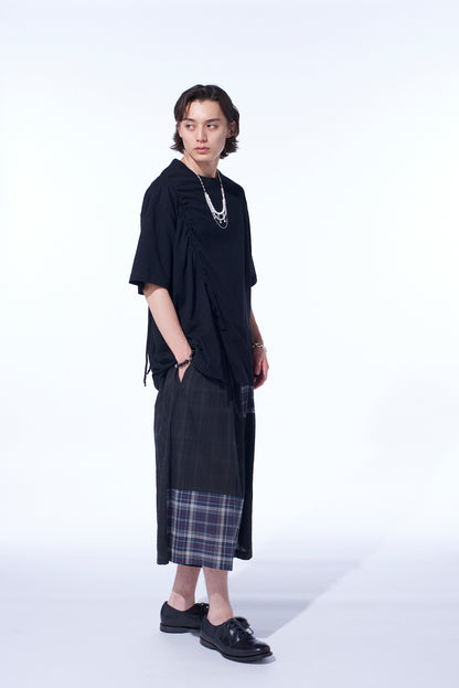 SOFT JERSEY T-SHIRT WITH GATHERED STRINGS