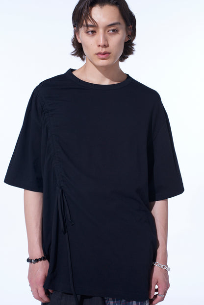 SOFT JERSEY T-SHIRT WITH GATHERED STRINGS