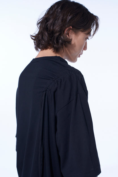 SOFT JERSEY T-SHIRT WITH GATHERED STRINGS